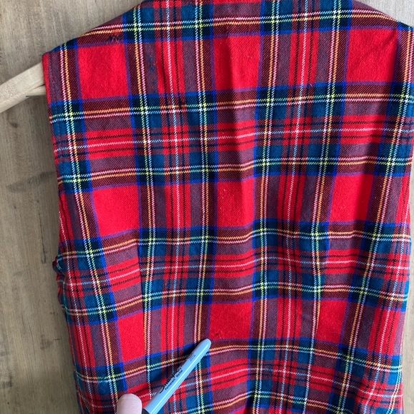 Vintage perfect little tartan wool vest women size XS - Picture 11 of 13